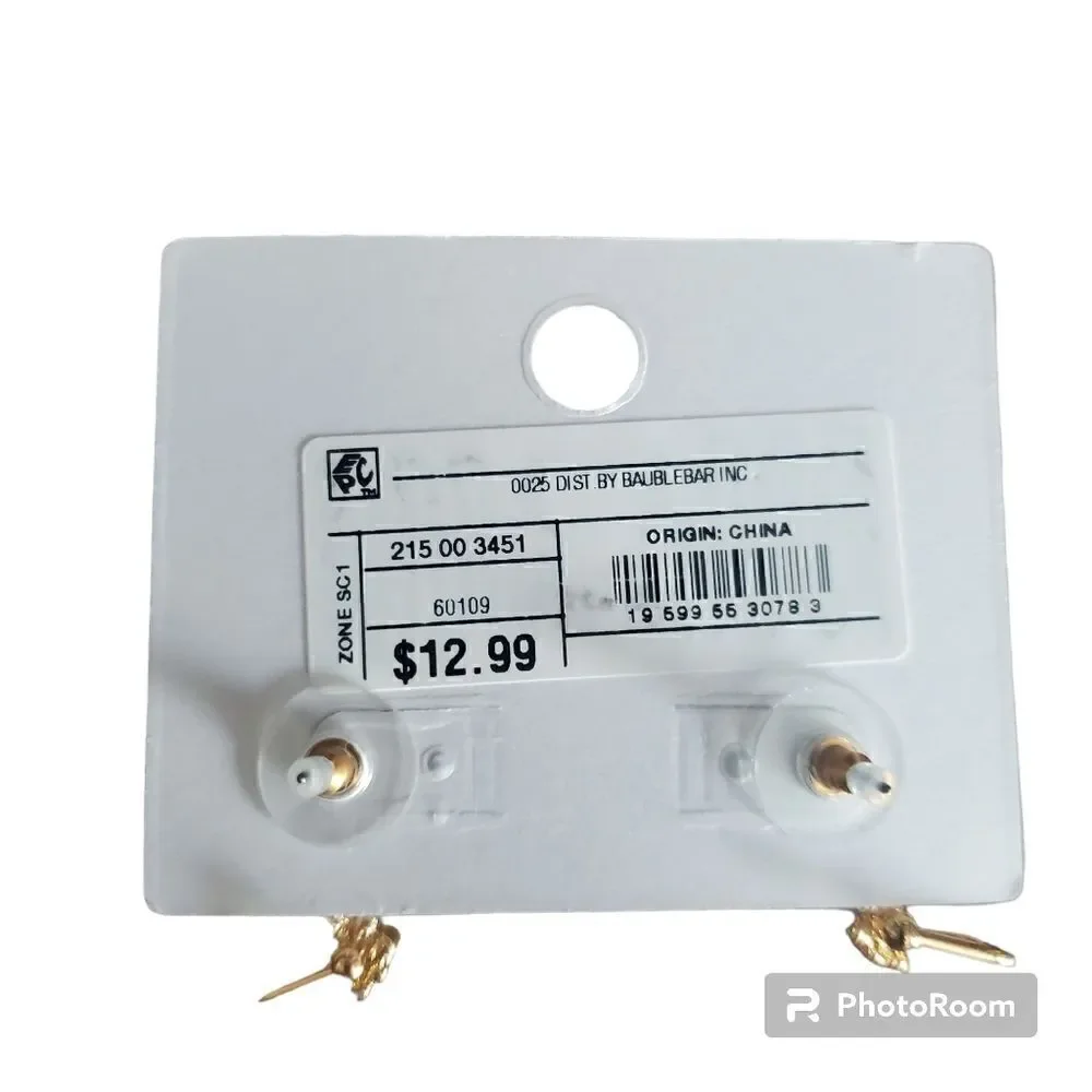 NWT Sugarfix BaubleBar Gold Pearl Gem Earring - Picture 4 of 4